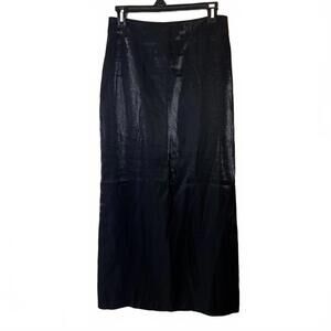 Reitmans Black Satin Maxi Skirt with Slit – Size 4